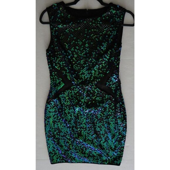 SHO by Tadashi Shoji Sz XS Shamrock Sequin Above The Knee Body-Con Dress - Picture 16 of 16